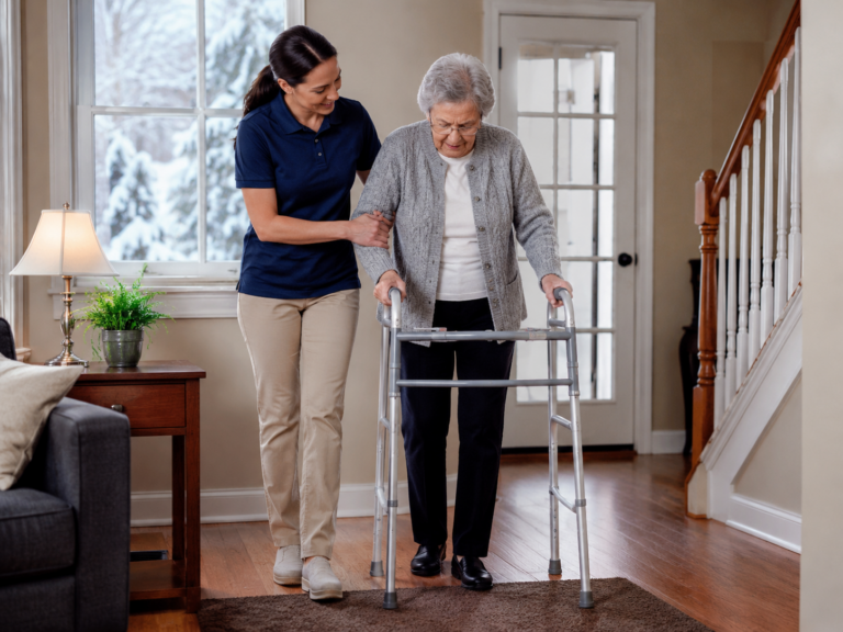 Cómo el cuidador de adultos mayores puede prevenir caídas dentro del hogar durante el invierno