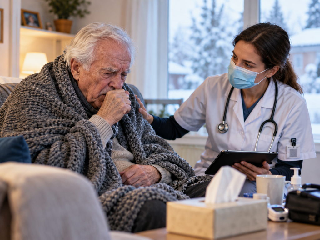 Por qué el invierno aumenta las hospitalizaciones respiratorias en adultos mayores (y cómo ayuda la hospitalización domiciliaria a evitarlas)